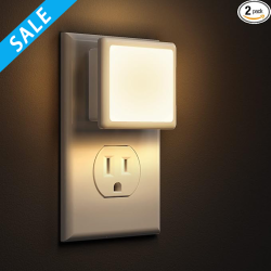 LED Night Lights Plug into Wall 2-Pack, 0.3W Plug in Night Light, Dusk to Dawn